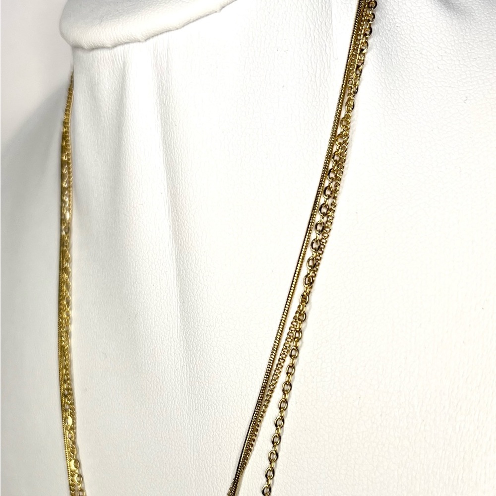 18k over stainless steel dainty evil eye hand layer necklace set - Picture 3 of 6